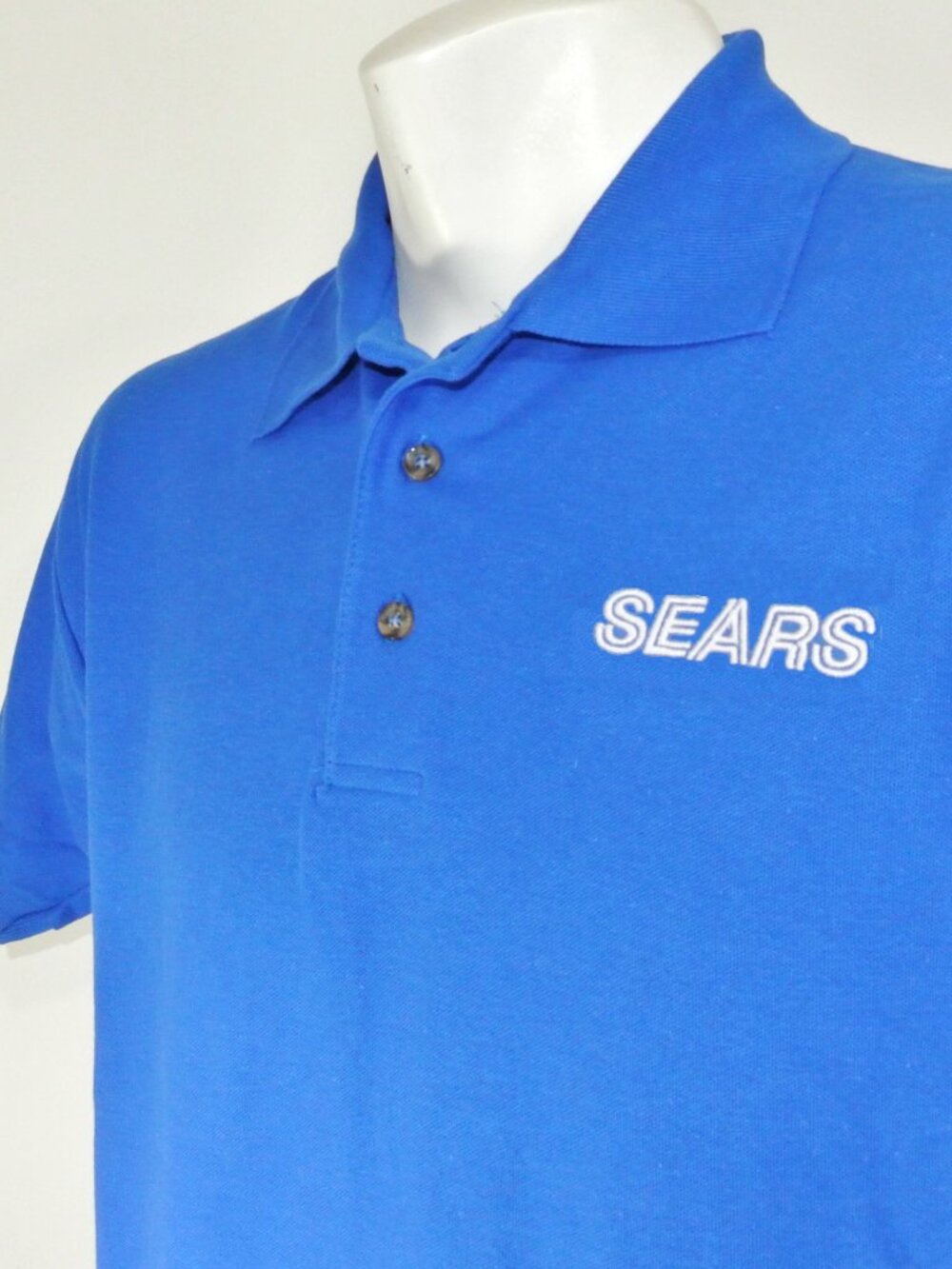 SEARS Department Store Employee Uniform Men's Blue Polo Shirt Size XL